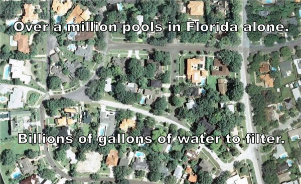 There are over a million pools in Florida that need an effective energy solution - our solar water pump. 