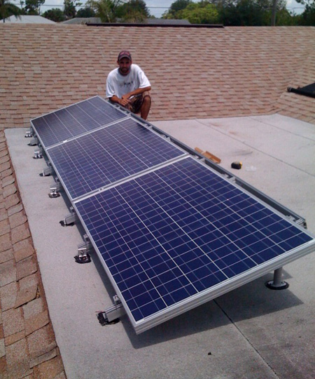 An Expertly installed SunRay Solar Module array roof installation
