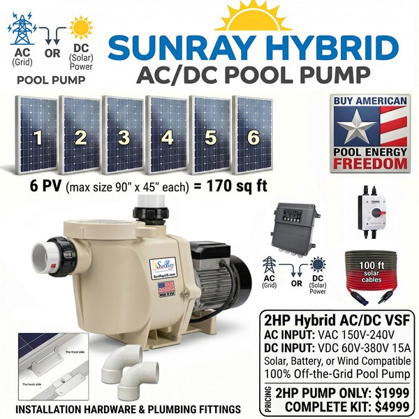 SunRay 2HP Solar Pool Pump