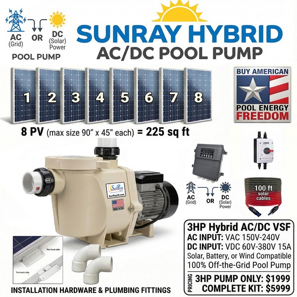 SunRay 3.5HP Solar Pool Pump