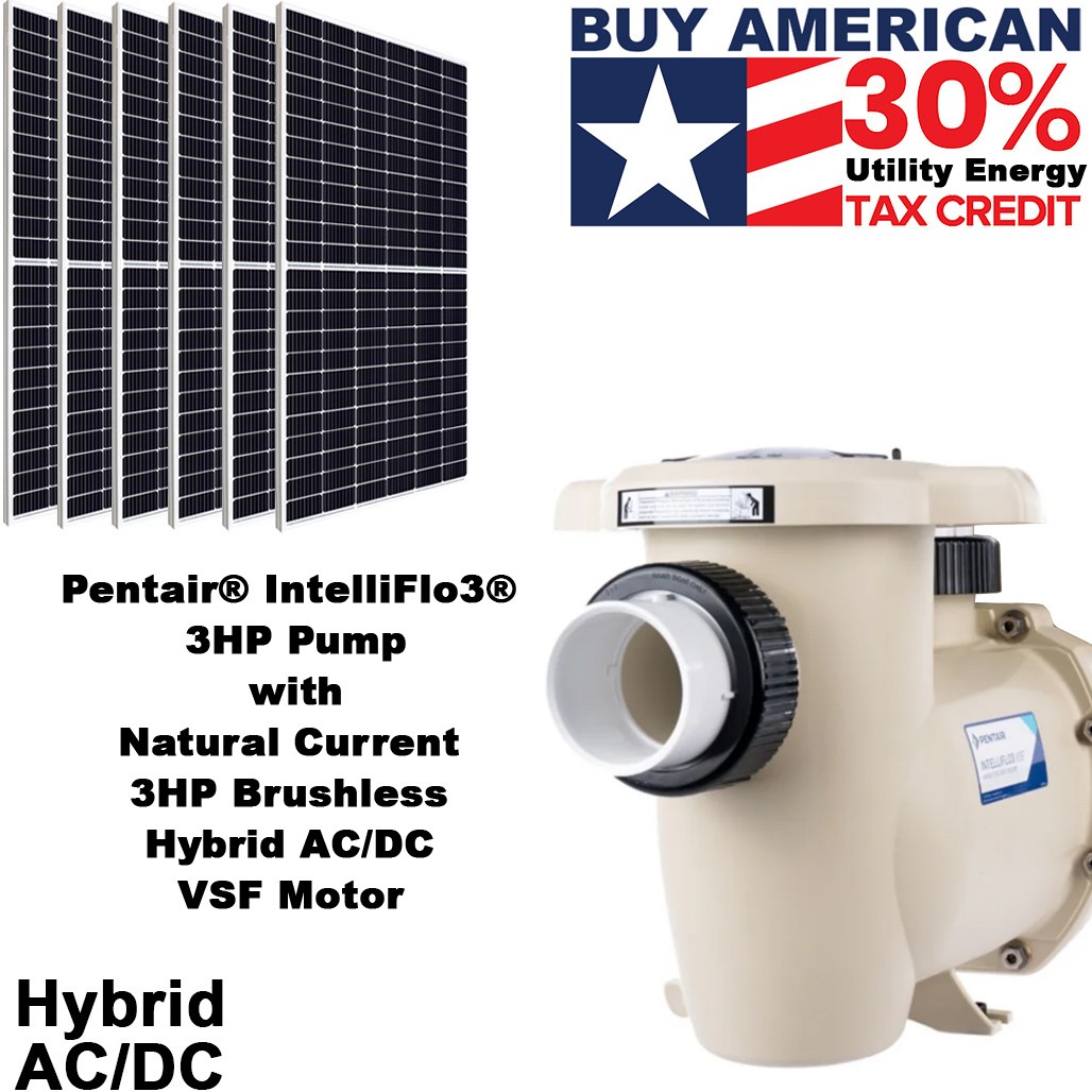 3HP Pentair IntelliFlo3 with Natural Current Hybrid AC/DC VSF Motor