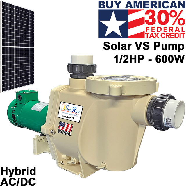SunRay 1/2HP Hybrid AC/DC Solar Pool Pump